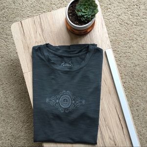 Prana Grey Crew neck Yoga athletic top Small